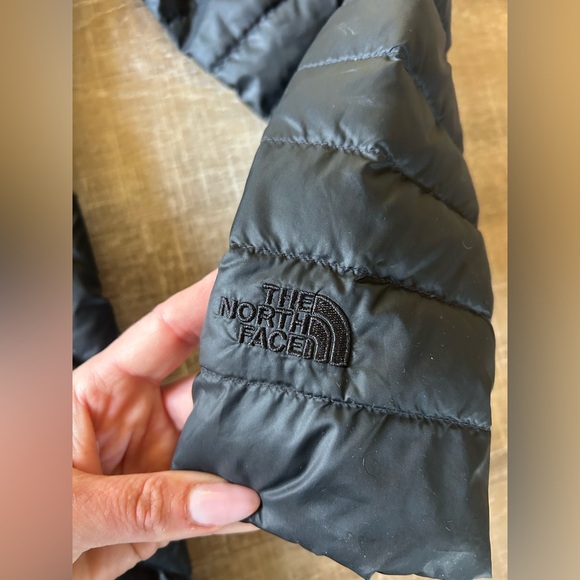 ▶️ The North Face TNF 700 Down Puffer coat Women’s Small black jacket hooded - Picture 4 of 16